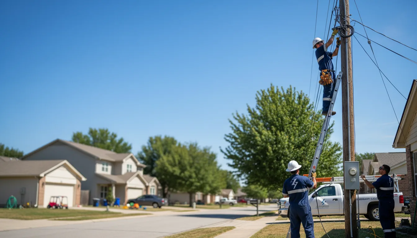 Residential electrician providing installation services in Laneville, TX